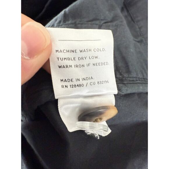 Pact Sz M Organic Cotton Stretch Blazer Jacket Notched Black Career Long Sleeve - Picture 8 of 9